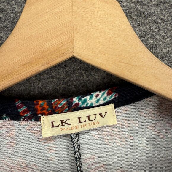 LK Luv Dress Women M Medium Black Floral Mini Short Long Sleeve Round Neck - Picture 3 of 7